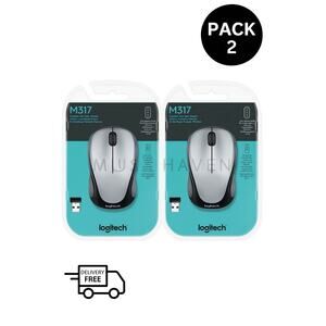 Logitech M317 Wireless Mouse, 2.4GHz with USB Receiver, Laptop, PC - Light Steel